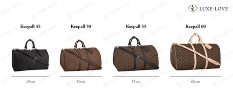 lv keepall size comparison|keepall 55 dimensions.